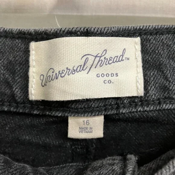 NWT Universal Thread Women's Size 16 Black A-line Midi Denim High Rise Skirt - Picture 8 of 13